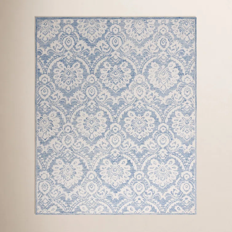 Tansy Handmade Wool Blue/Ivory Rug
