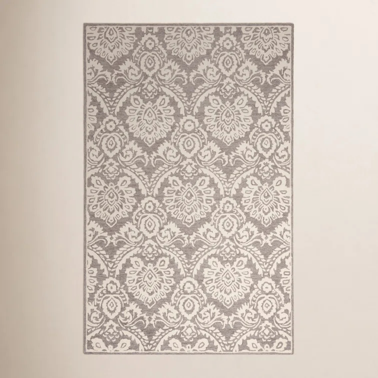 Tansy Handmade Wool Ivory/Gray Rug