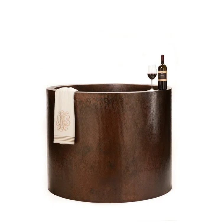 45" Hammered Copper Japanese Style Soaker Bathtub
