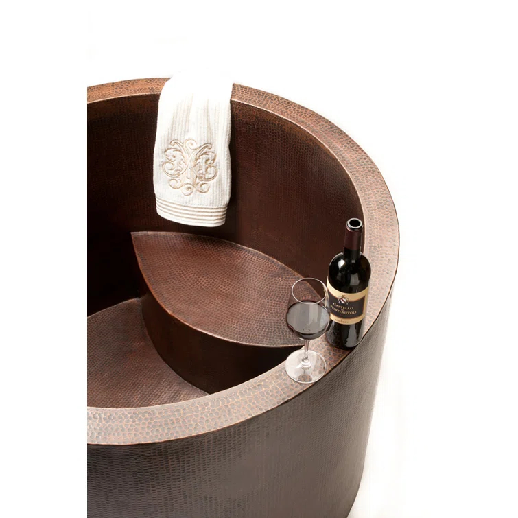 45" Hammered Copper Japanese Style Soaker Bathtub