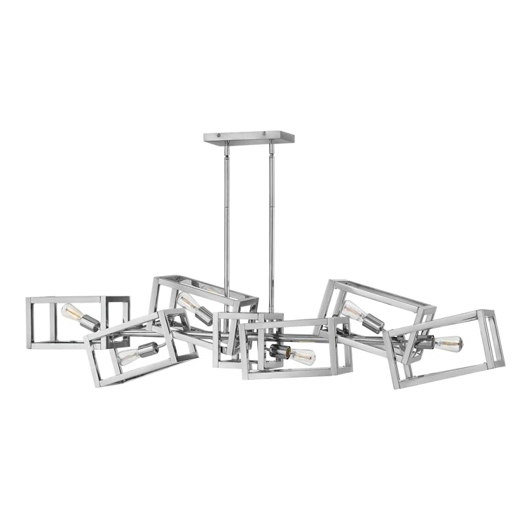 Ensemble Six Light Linear Geometric Square Chandelier