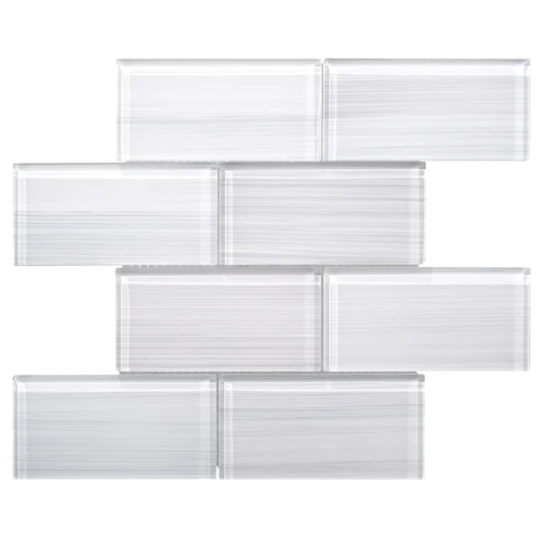 Premium Hand Painted 3" x 6" Straight Edge Glass Mosaic Subway Tile