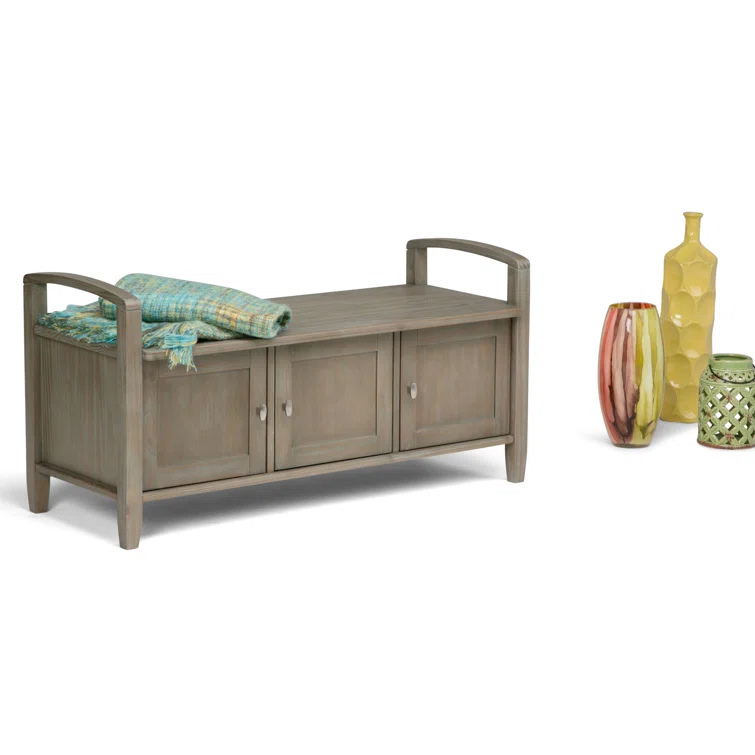 Warm Upholstered Storage Bench