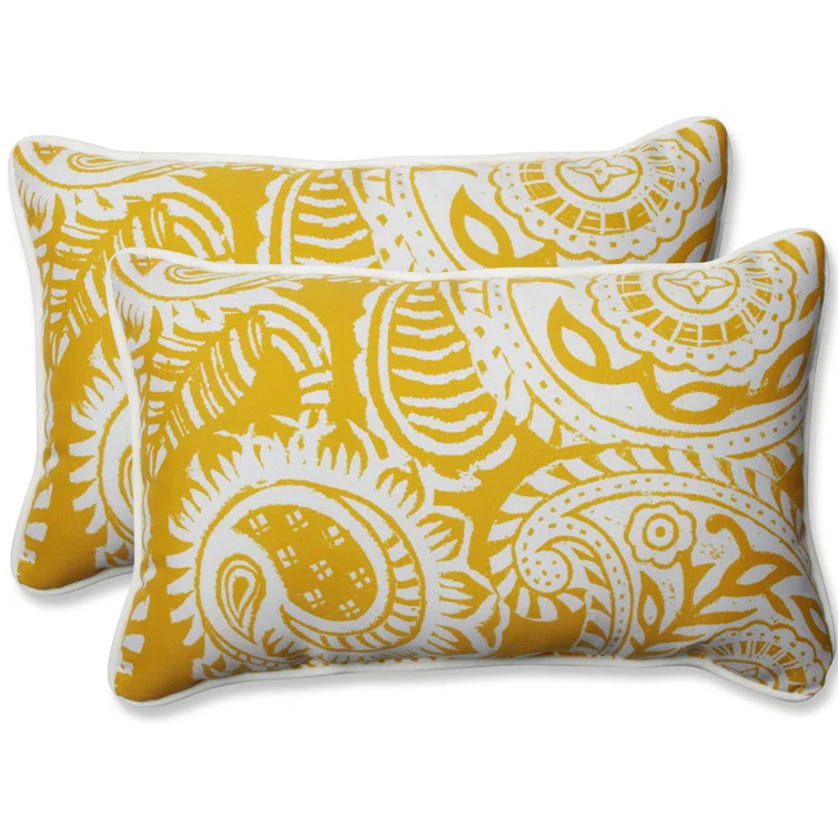 Pillow Perfect Addie Paisley Indoor/Outdoor Reversible Throw Pillow (Set of 2)