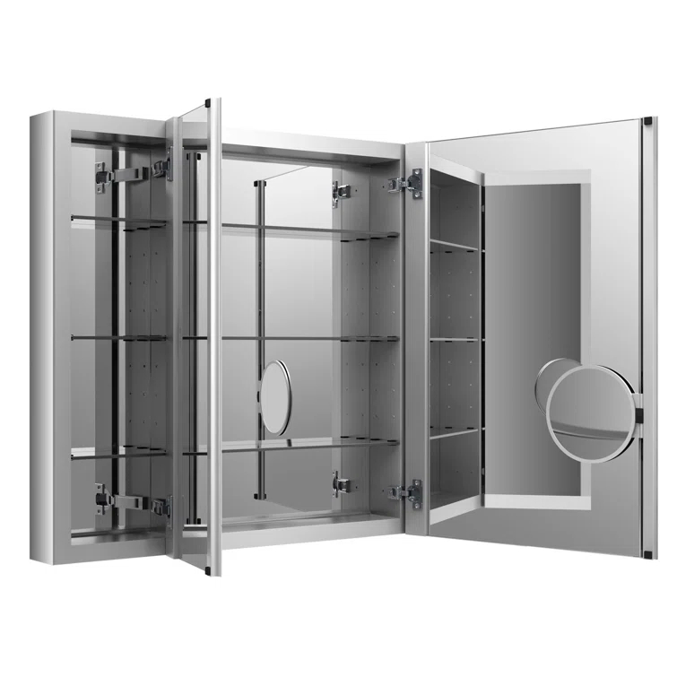 Verdera® Aluminum Medicine Cabinet with Adjustable Magnifying Mirror and Slow-Close Door