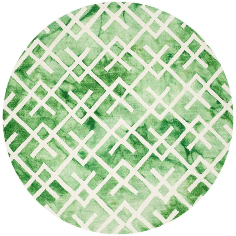 Bryauna Hand Tufted 80% Wool, 20% Cotton Geometric Rug