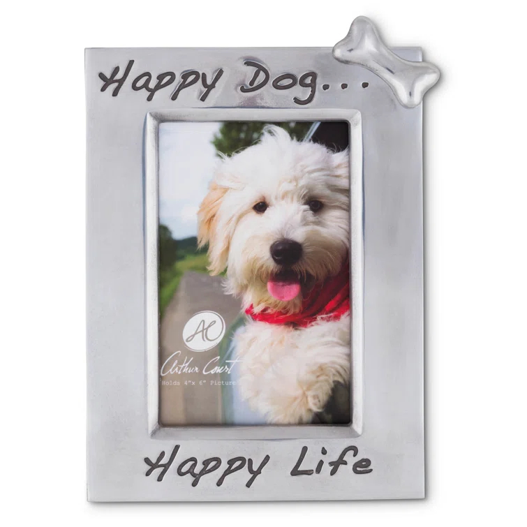 Arthur Court Designs Gray Metal Embossed Picture Frame