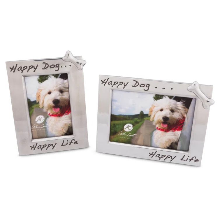 Arthur Court Designs Gray Metal Embossed Picture Frame