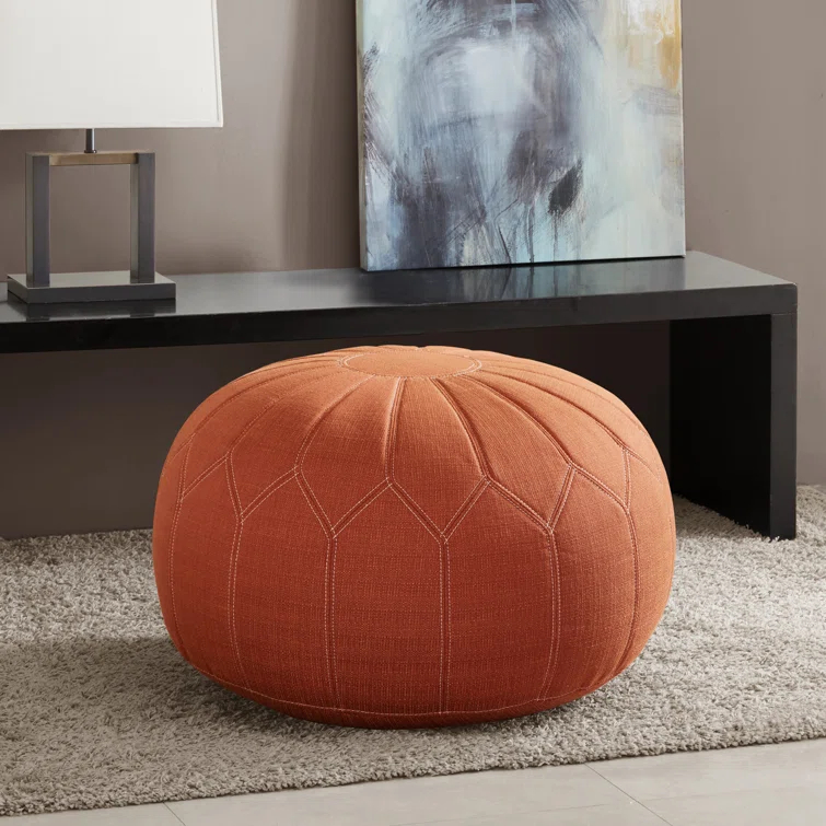 Kelsey 29.5" Wide Round Pouf Ottoman
