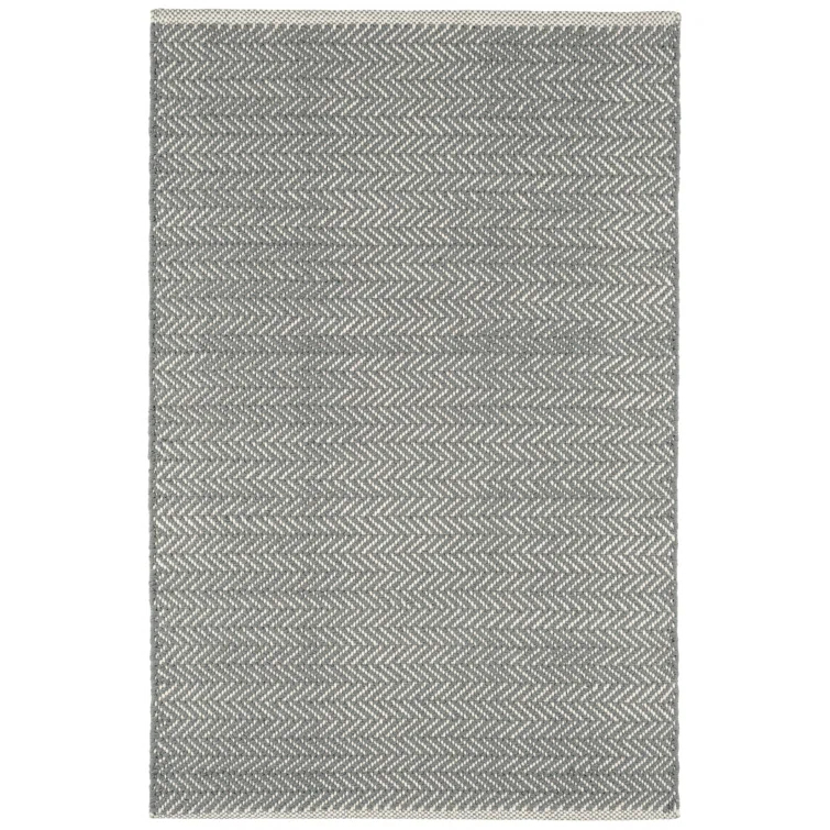 Herringbone Swedish Blue Handwoven Cotton Rug