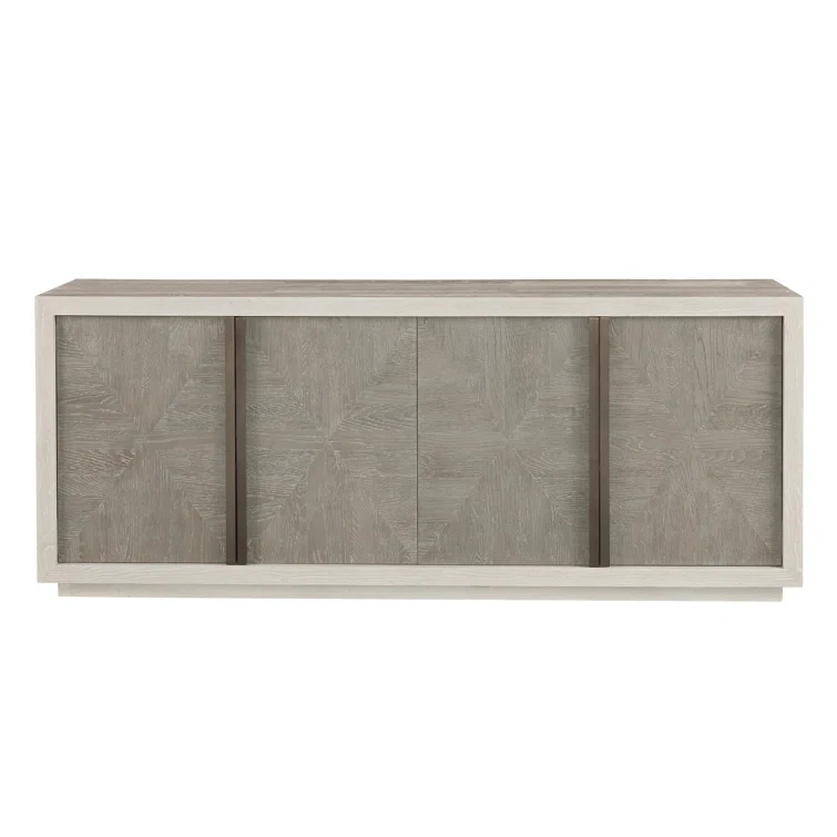 Contemporary Brinkley 80'' Gray-Brown Credenza with Adjustable Shelves