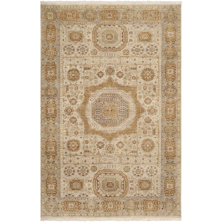 Handmade Gray Wool Rectangular Area Rug 5'6" x 8'6"