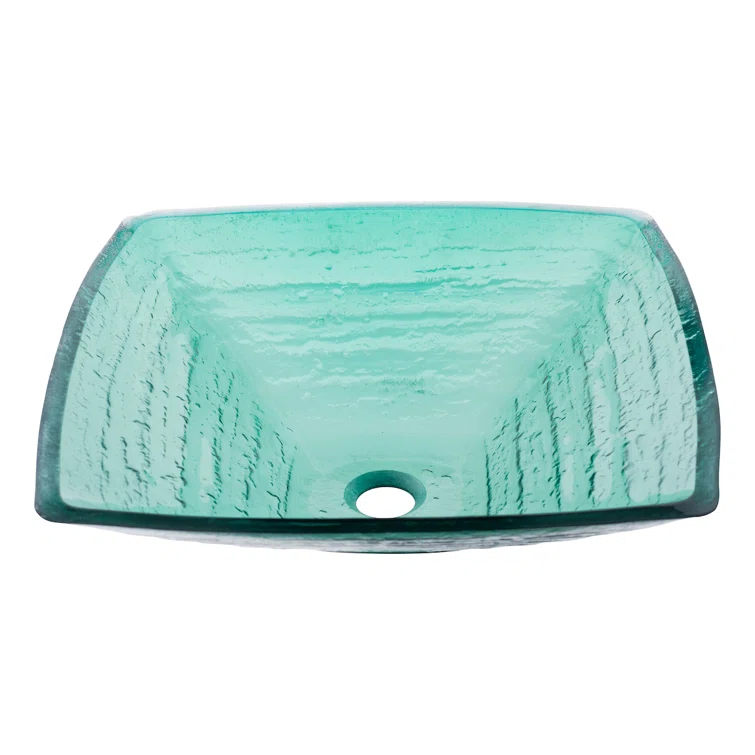 Novatto 18.25'' Glass Square Bathroom Sink