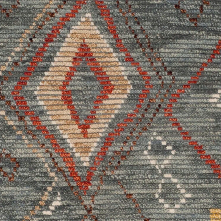 Raeleigh Hand Knotted Wool/Cotton Southwestern Rug in Gray