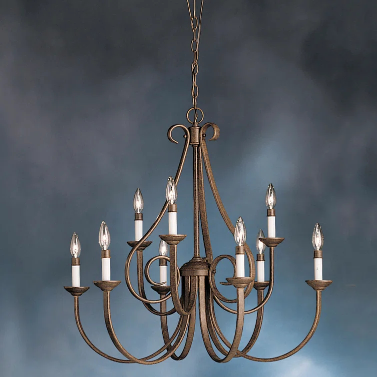 Dover 9 - Light Dimmable Tiered Chandelier