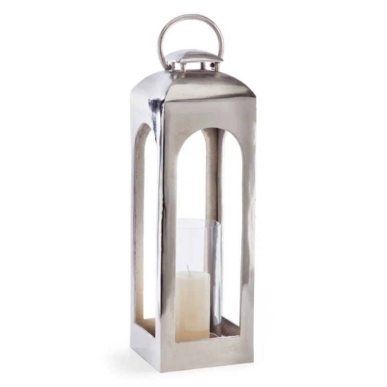 Winter Whisper Ceramic Tabletop & Hanging Hurricane Lantern, 28" Height