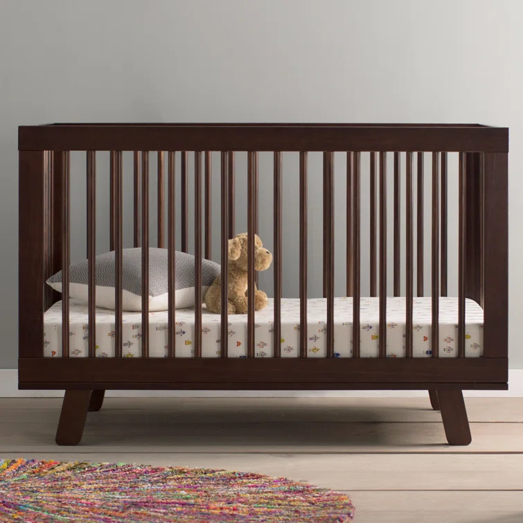 Hudson Espresso Modern Convertible Crib with Toddler Rail