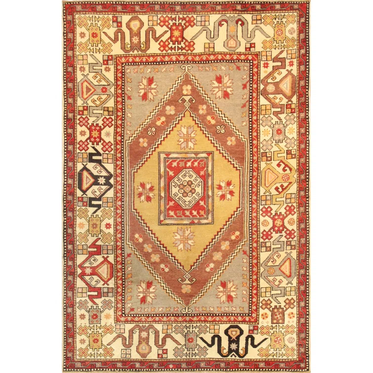 One-of-a-Kind 5'7" X 8'9" 2010s Wool Area Rug in