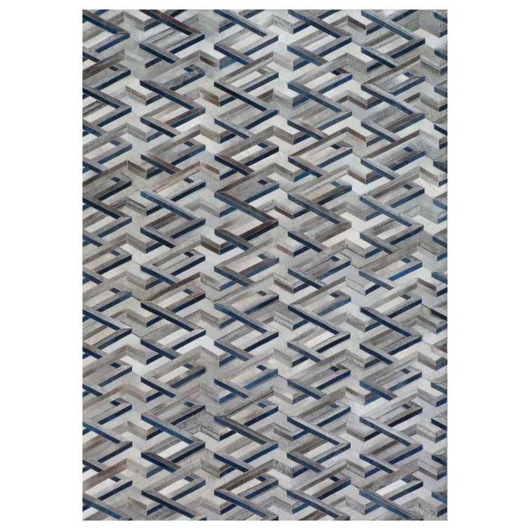 Natural Hide Cowhide Geometric Indoor Rug