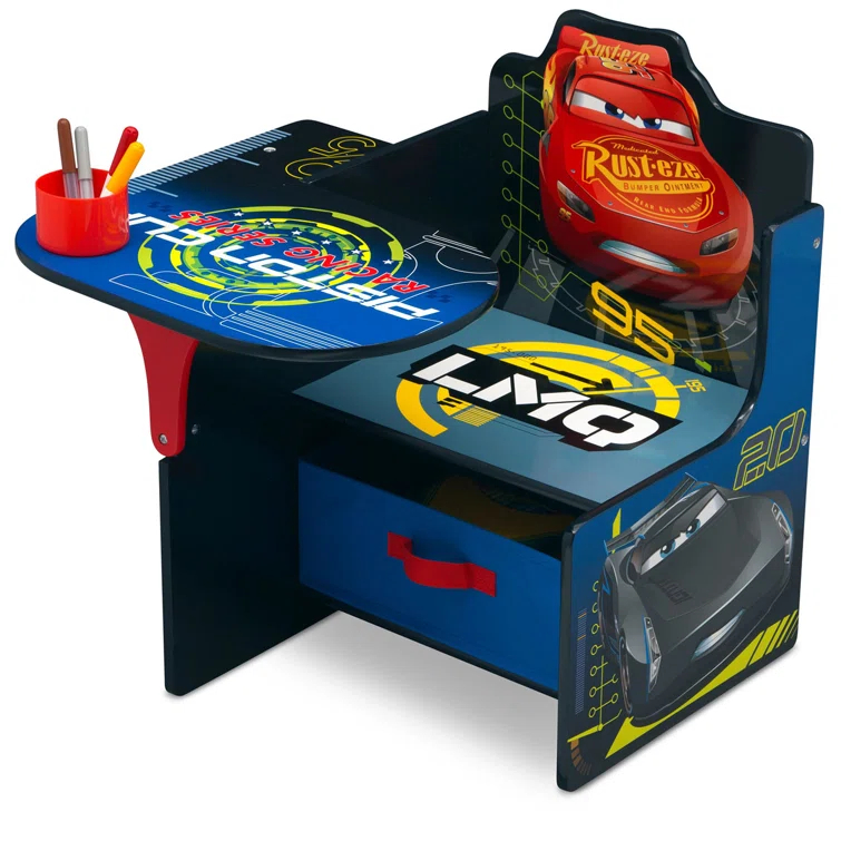 Delta Children Disney/Pixar Cars Kids Chair Desk with Storage Compartment