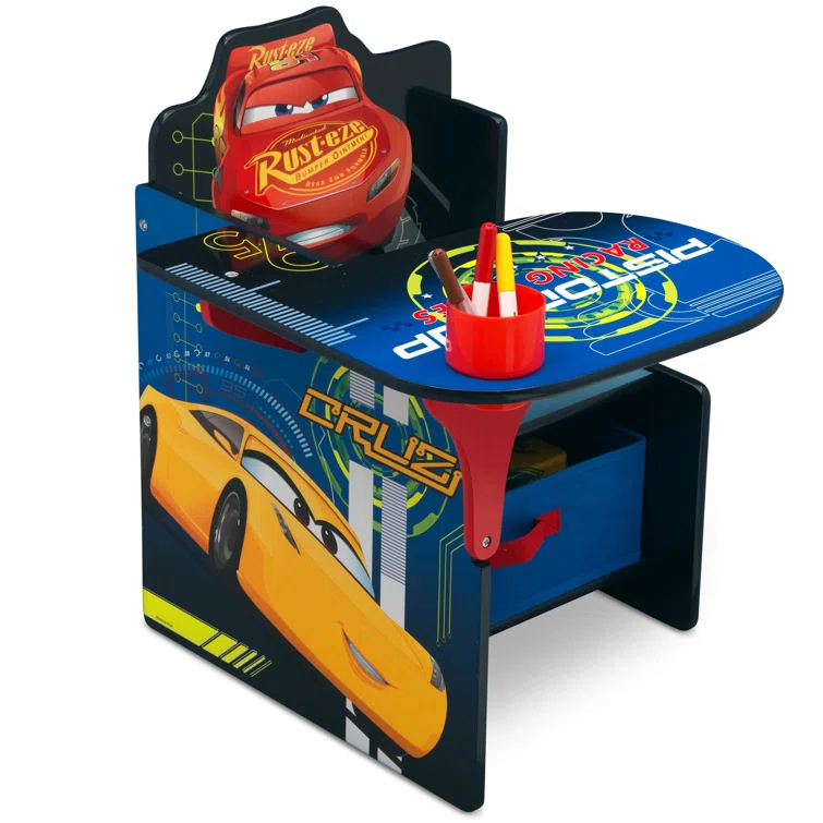 Delta Children Disney/Pixar Cars Kids Chair Desk with Storage Compartment