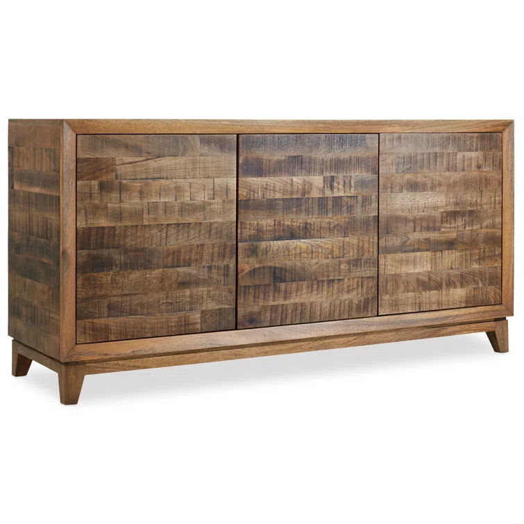 Transitional 64" Brown Entertainment Console with Cabinet