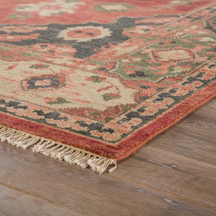Village By Artemis Wool Oriental Area Rug in Burnt Henna/Phantom/Taos Taupe