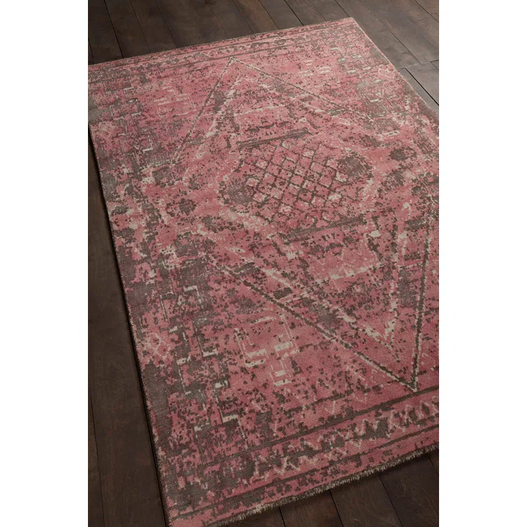 Tayla Abstract Handmade Tufted Wool Pink/Brown Area Rug