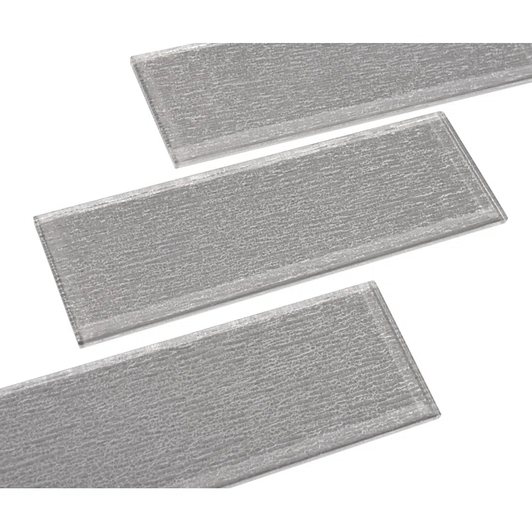 Premium Textured 4" x 12" Straight Edge Glass Subway Tile