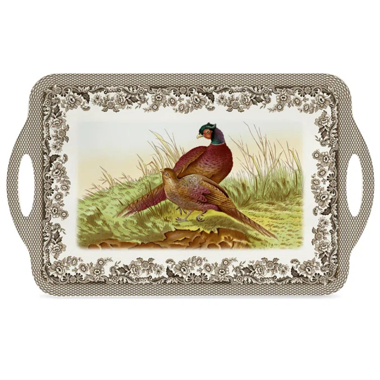 Pimpernel Pimpernel Woodland Large Melamine Hndld Tray 18.9 X11.6"