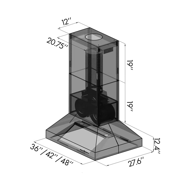 ZLINE 48 in. Ducted Isl& Mount Range Hood in Outdoor Approved Stainless Steel (697i-304-48)
