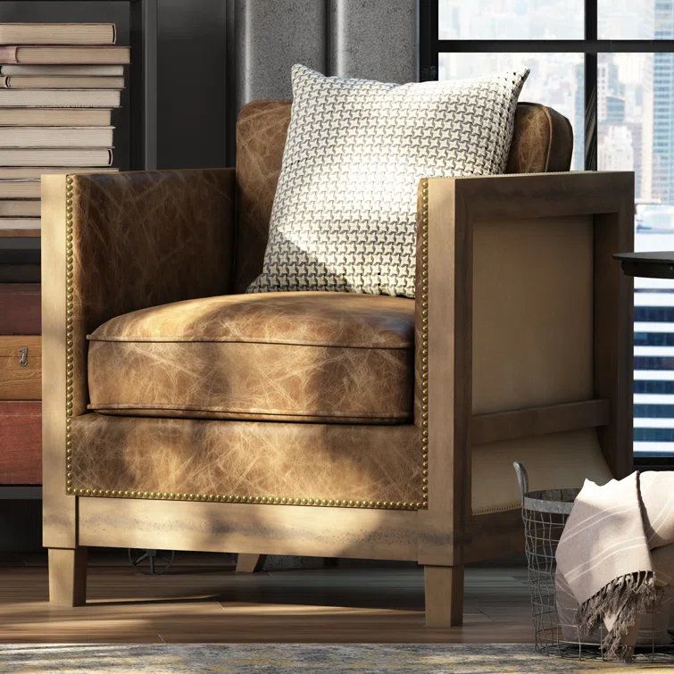 HomeStock Tribal Treasures Club Chair Light Brown , Modern Club Chair, Leather Club Chair, Upholstered Club Chair, Traditional Club Chair, Accent Club Chair, Vintage Club Chair
