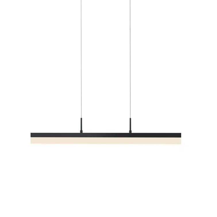 Satin Black 24" LED Glass Island Pendant Light