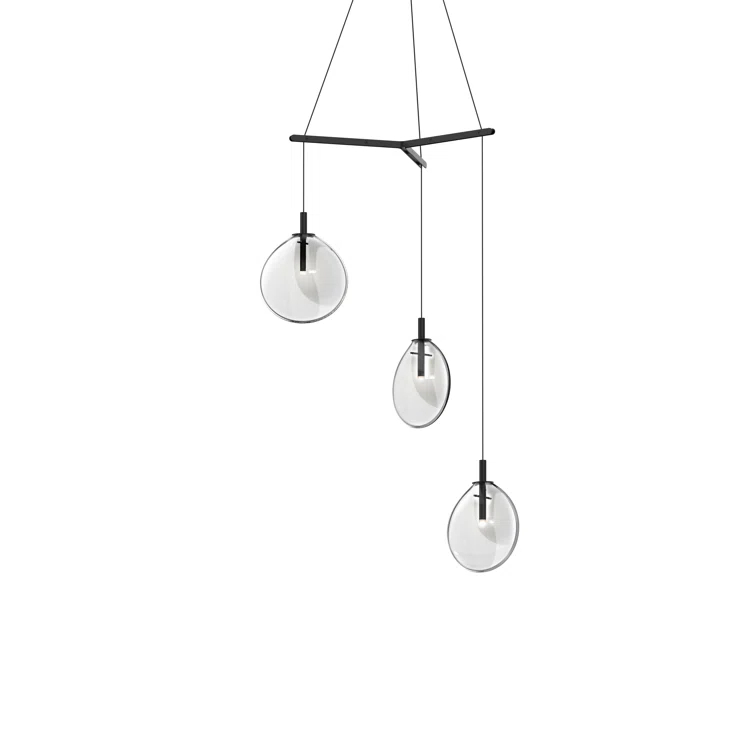 Cantina 3 - Light Satin Black Cluster Pendant