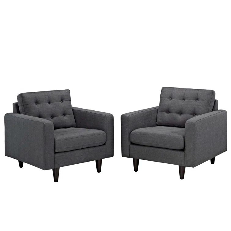 Modway Empress' Mid Century Tufted Arm Chairs