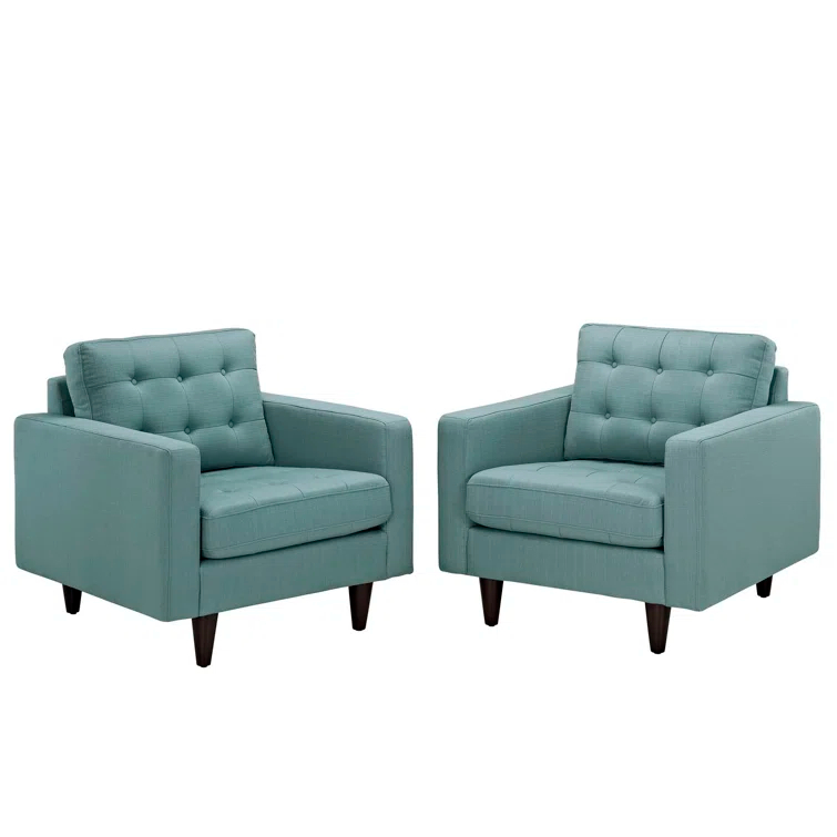 Modway Empress' Mid Century Tufted Arm Chairs