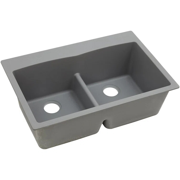 Quartz Classic 33" x 22" x 10" Double Basin Drop-In Kitchen Sink