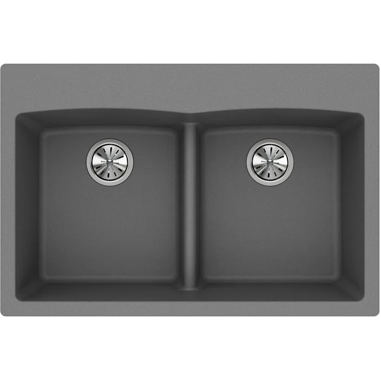 Quartz Classic 33" x 22" x 10" Double Basin Drop-In Kitchen Sink