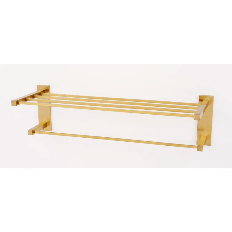 Alno Inc Contemporary II 2 Piece Metal Bracket Shelf with Towel Bar