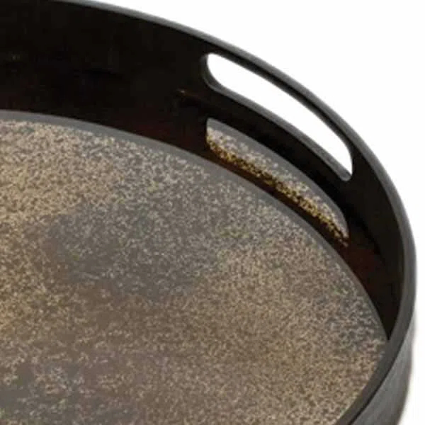 Small Bronze Mirror Round Decorative Tray