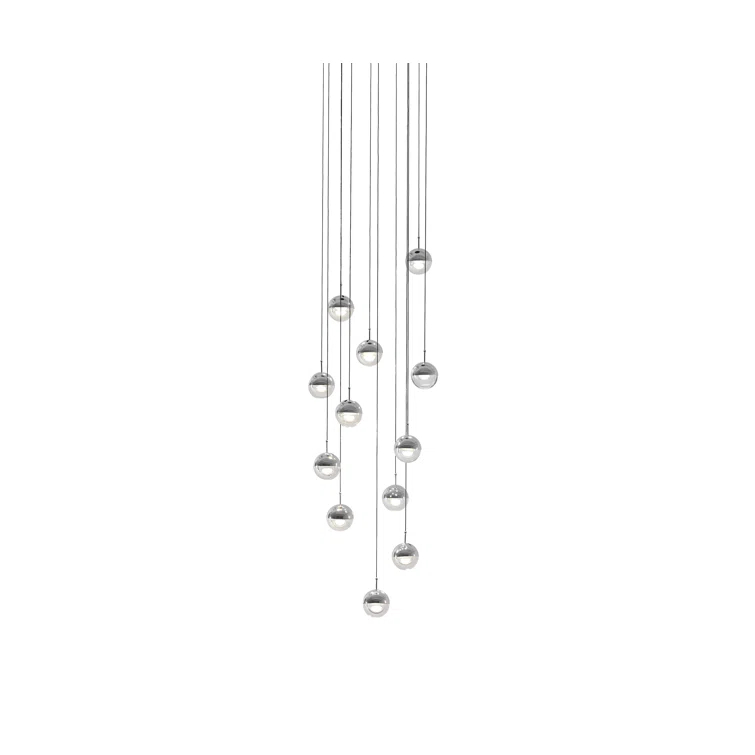 Chrome Glass Globe LED Pendant Light