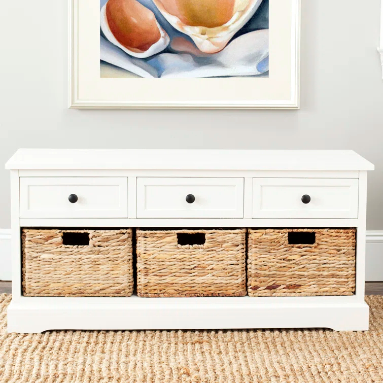 Adayla Solid Wood Drawers Storage Bench
