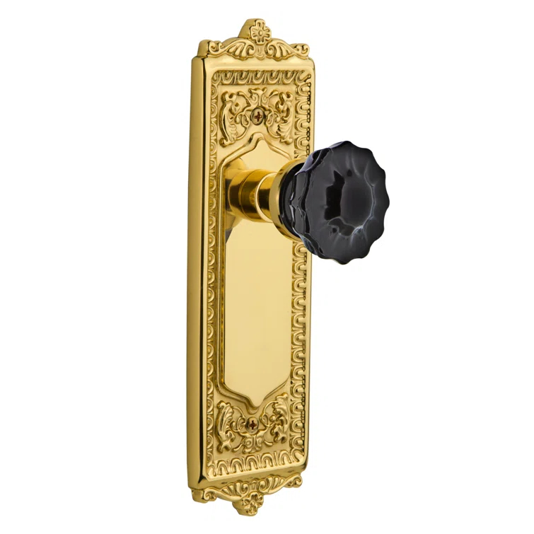 Egg & Dart Plate with Crystal Black Door Knob