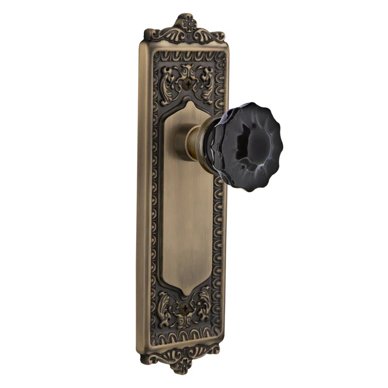 Egg & Dart Plate with Crystal Black Door Knob