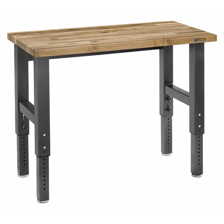 Adjustable Height Hardwood Workbench