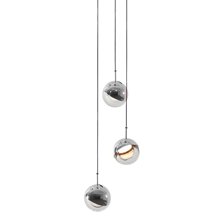 Chrome Glass LED Globe Pendant Light