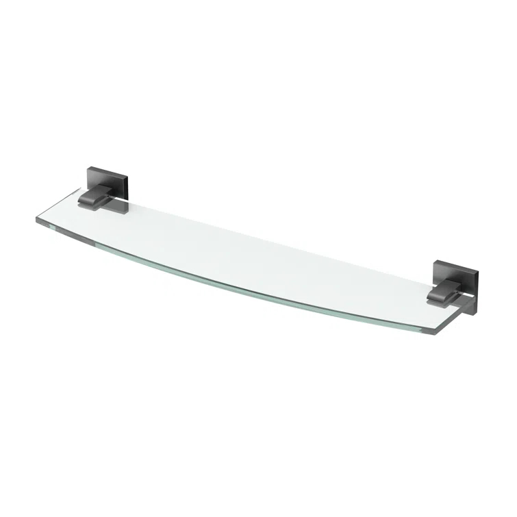 Elevate Wall Mount Glass Shelf | Tempered Curved Glass Shelf