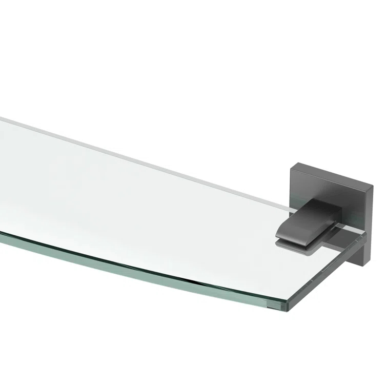 Elevate Wall Mount Glass Shelf | Tempered Curved Glass Shelf