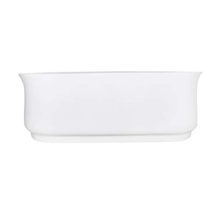 Kingston Brass Aqua Eden 66-Inch Acrylic Oval Double Ended Freestanding Tub with Drain and Anti-Skid Surface