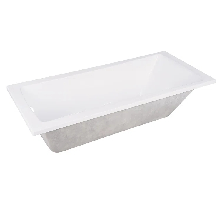 Kingston Brass XVTPN593017 Kingston Brass Aqua Eden 59-Inch Acrylic Rectangular Drop-In Tub with Drain